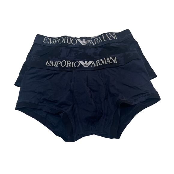 12-59 EMPORIO ARMANI Men's Boxer Brief Underwear 2-PACK Blue Small - Picture 1 of 12
